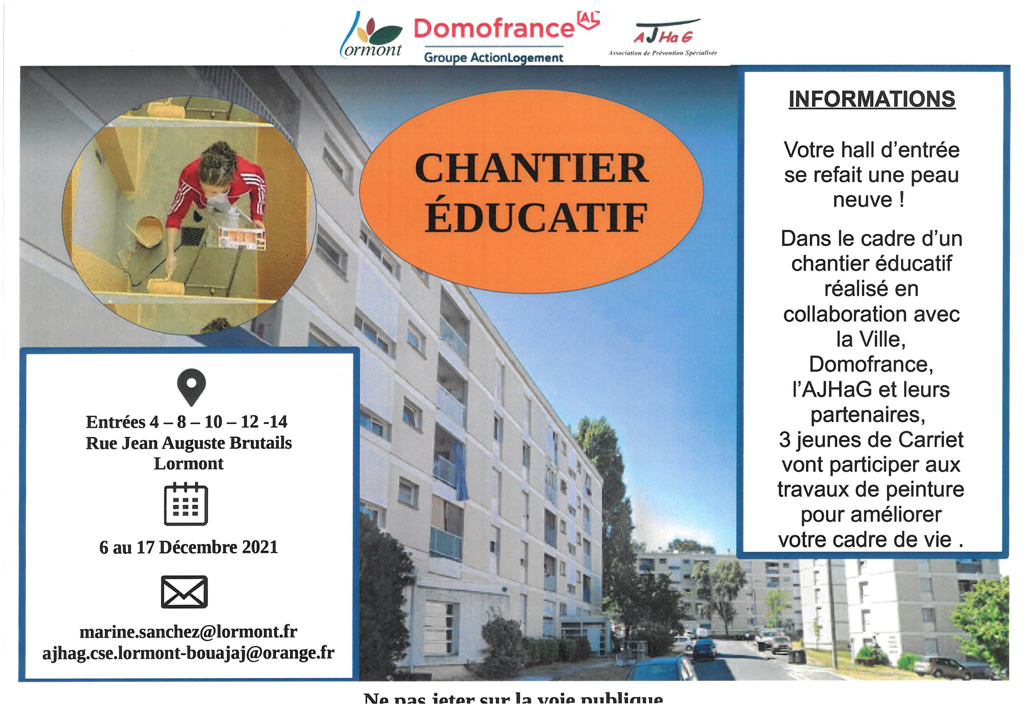 chantier éducatif Lormont déc 2021